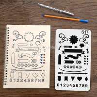 Newest style Hot Customized Shaped Art painting template Amazon Bullet Journal Stencil Set 24 Pcs 0.25mm PET